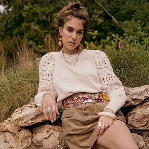 Sézane Orion cream knit sweater Size Small